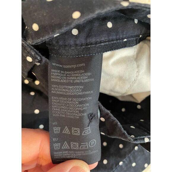 Tommy Hilfiger Women's Navy Polka Dot Chino Shorts Size 10 Casual Summer - Picture 8 of 11